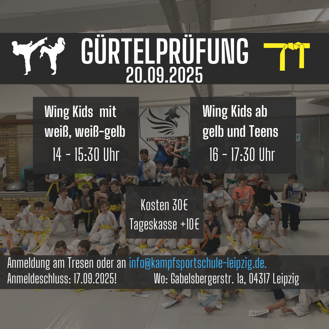 Wing Kids Gürtelprüfung Grundstufe