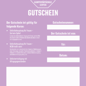 Gutschein - 2 Crashkurse für Selbstverteidigung und Selbstbehauptung